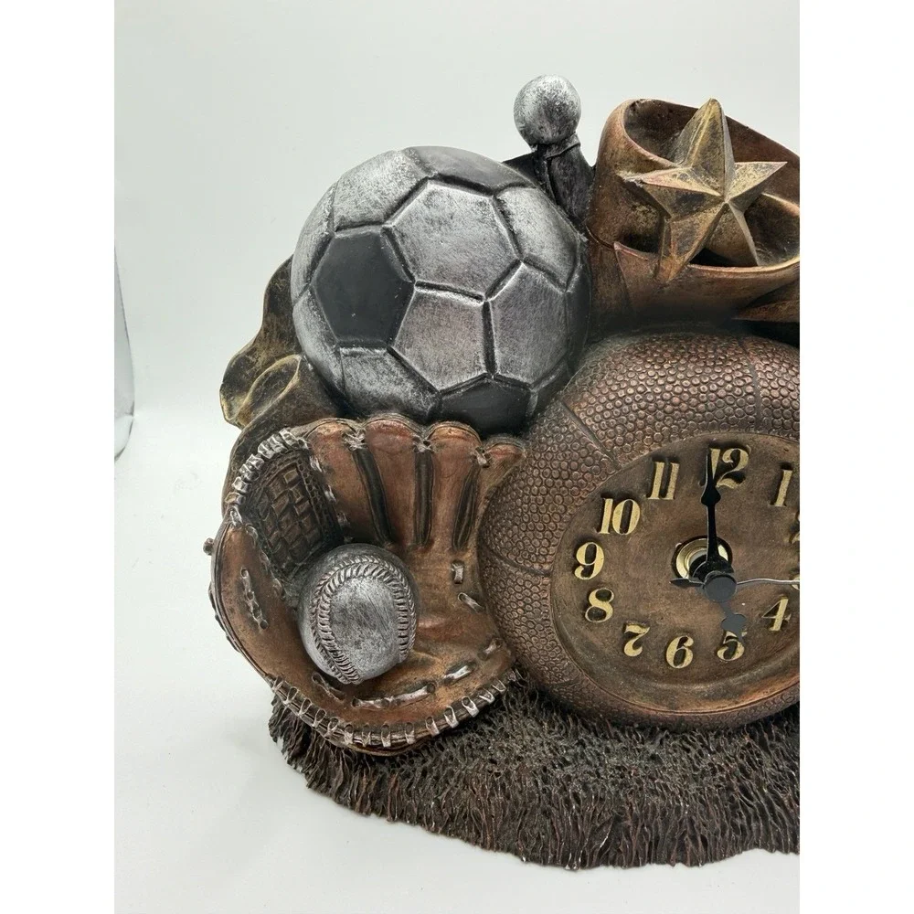FIGI Classic Sports Tabletop Clock Basketball Football Baseball Soccer - WORKS